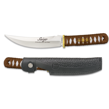 cuchillo Tokisu funda piel CNC encordado