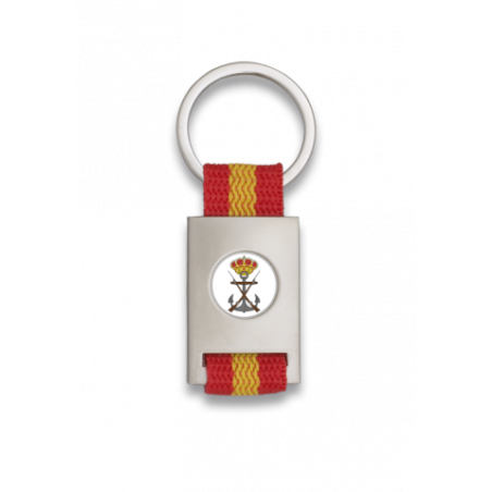 Llavero rectangulo plata+ cinta bandera