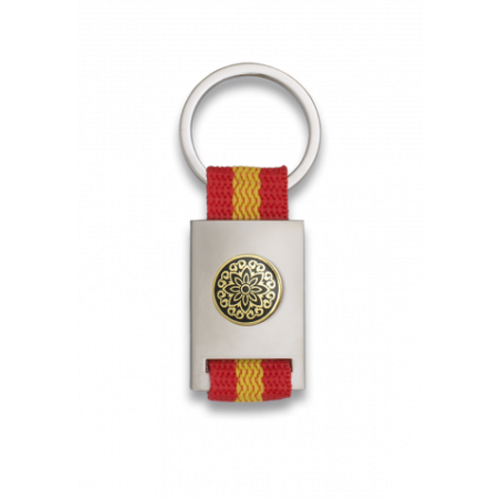 Llavero rectangulo plata + cinta bandera