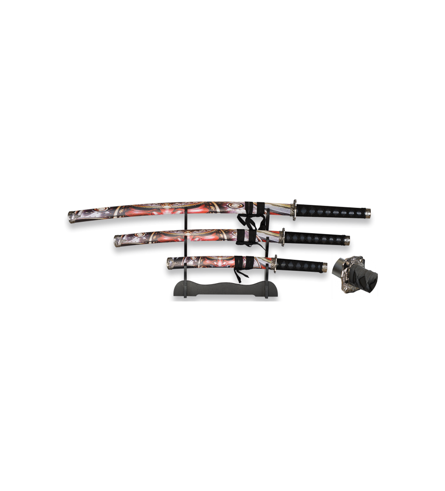 set de 3 katanas Tole10 con peana
