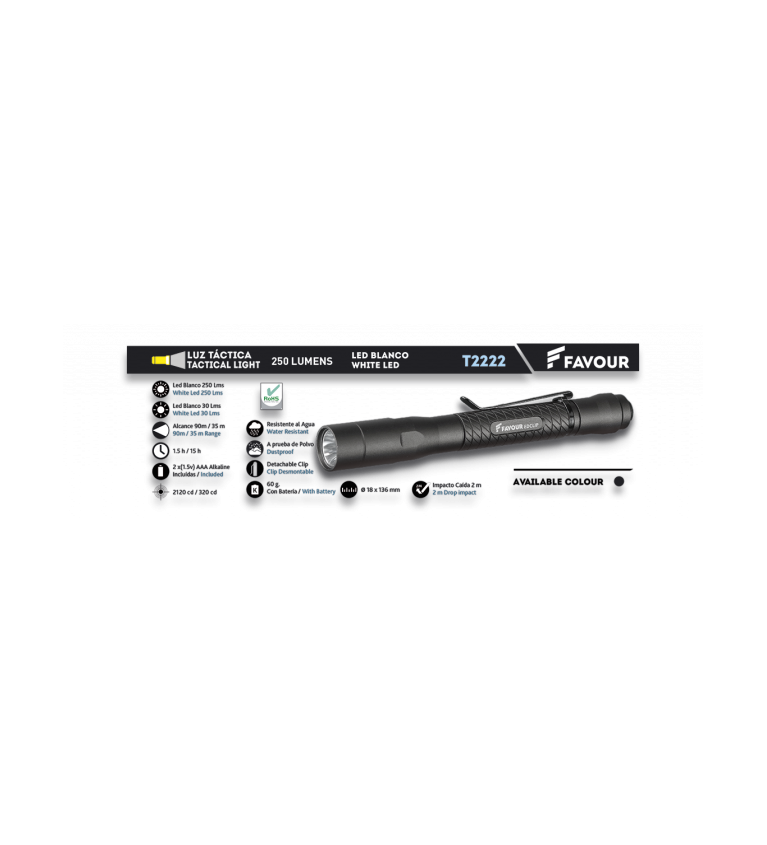 Linterna FAVOUR LIGHT.  250 LM