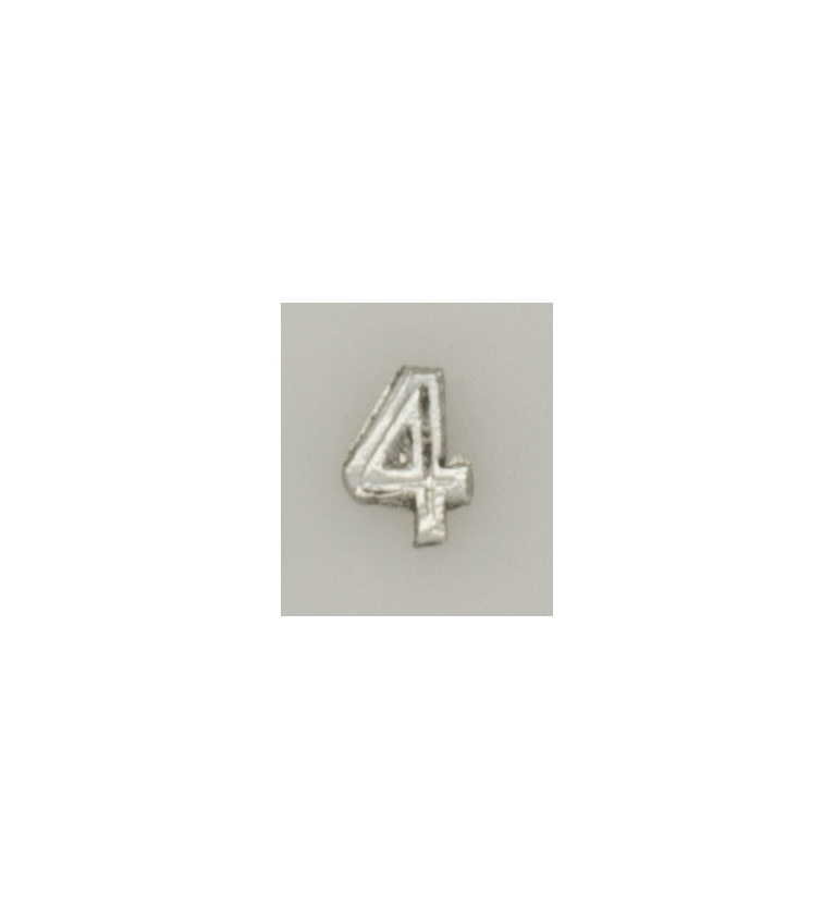 Numeral pasador diario " 4 PLATA "