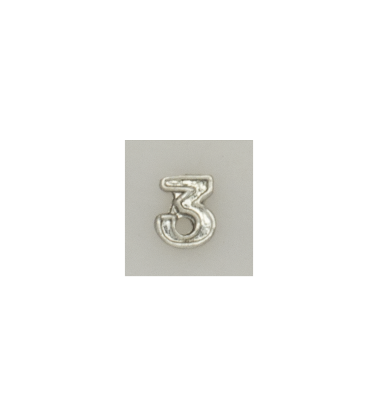 Numeral pasador diario " 3 PLATA "
