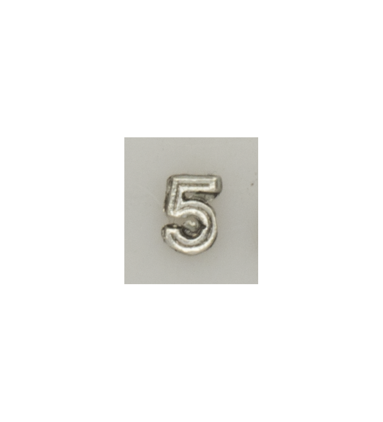 Numeral pasador diario " 5 PLATA "