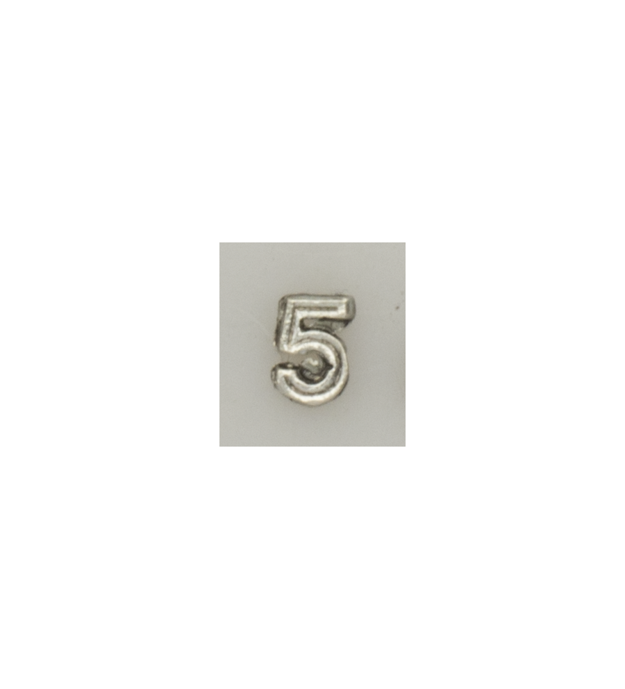 Numeral pasador diario " 5 PLATA "