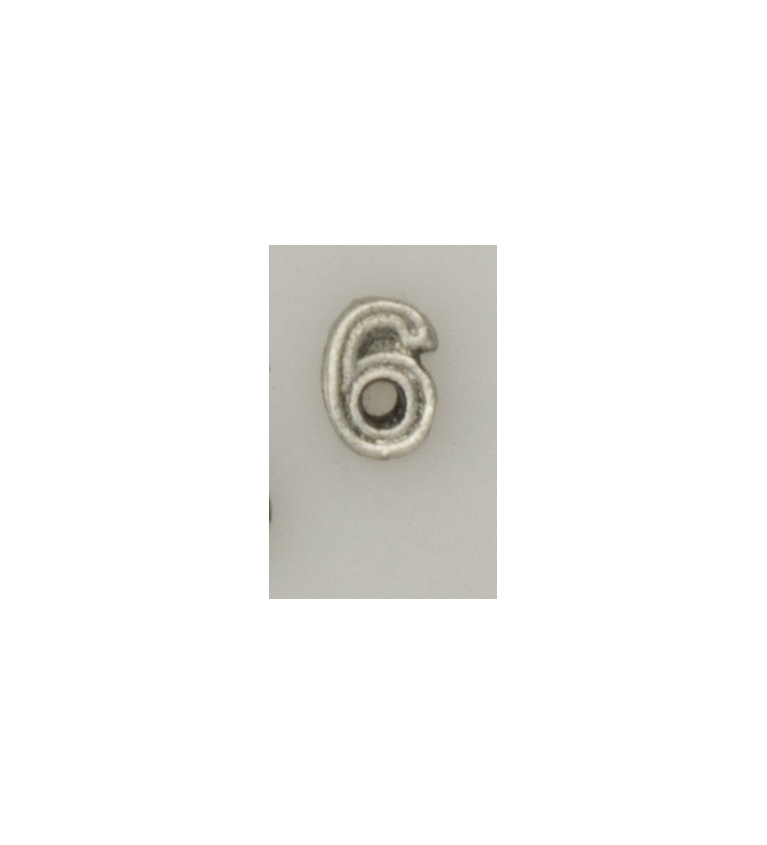 Numeral pasador diario " 6 PLATA "