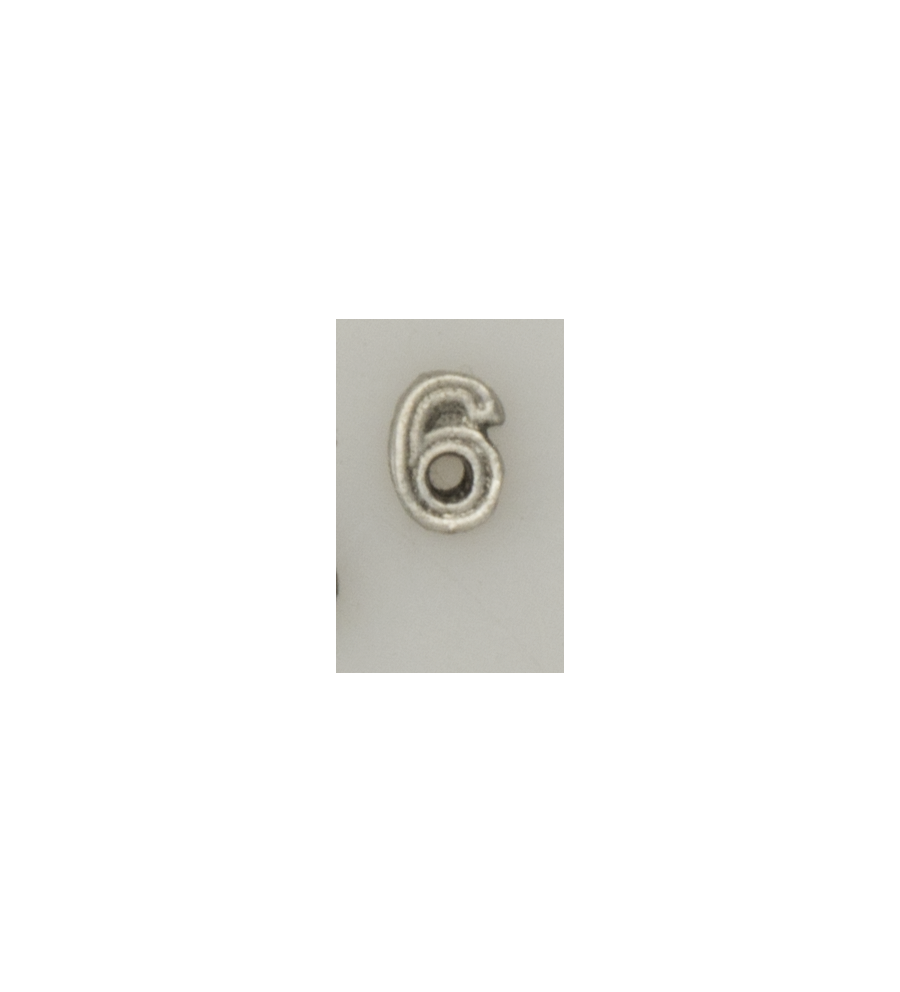 Numeral pasador diario " 6 PLATA "