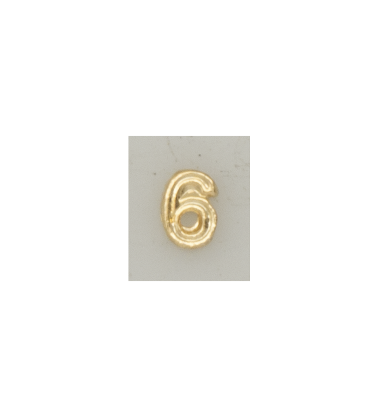 Numeral pasador diario " 6 ORO "