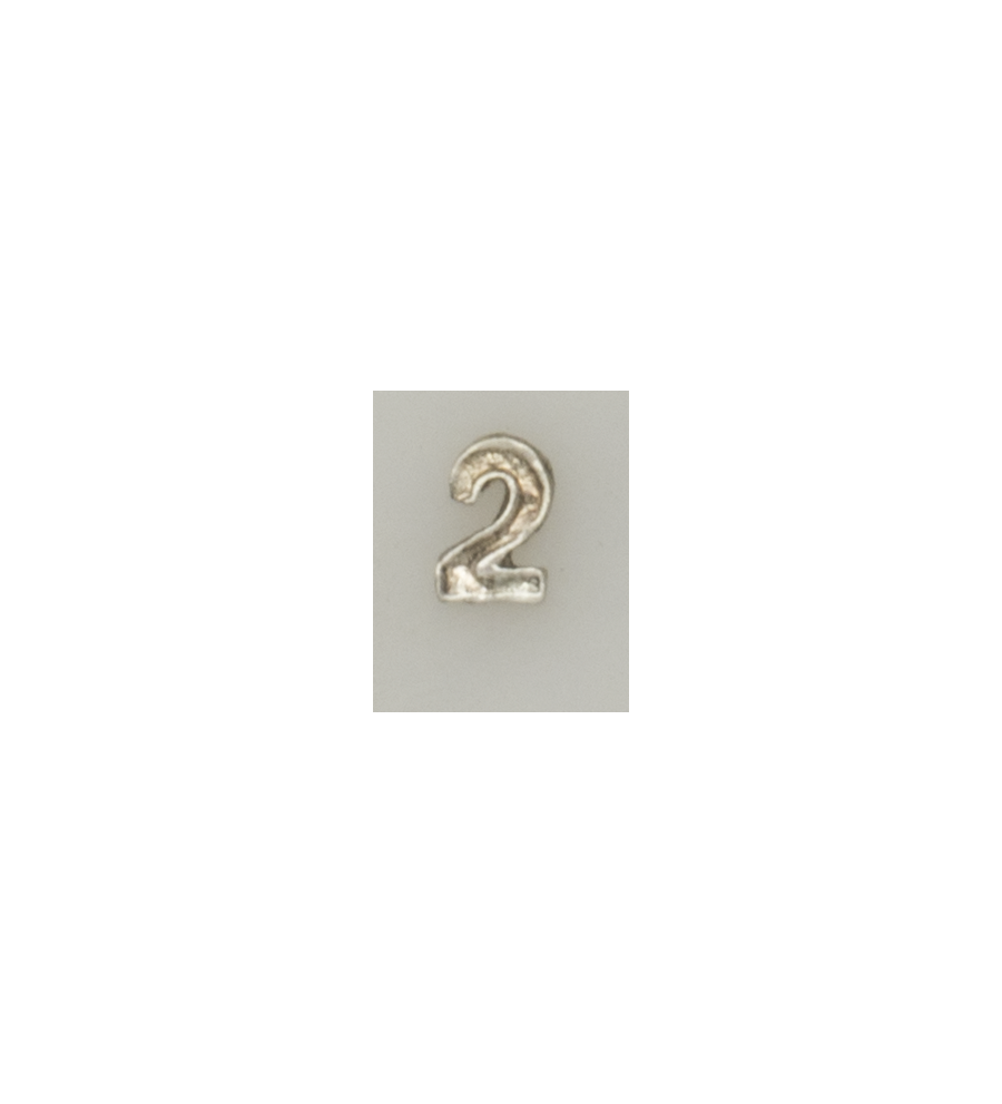 Numeral pasador diario " 2 PLATA "