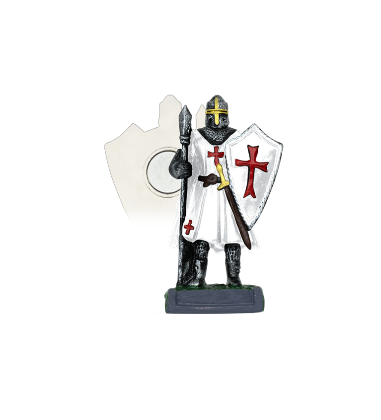 Imán Resina Caballero Templario blanco