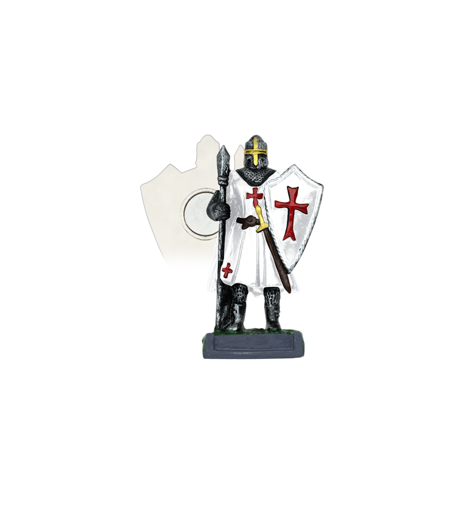 Imán Resina Caballero Templario blanco