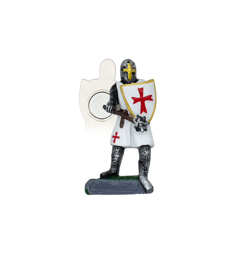 Imán Resina Caballero Templario blanco