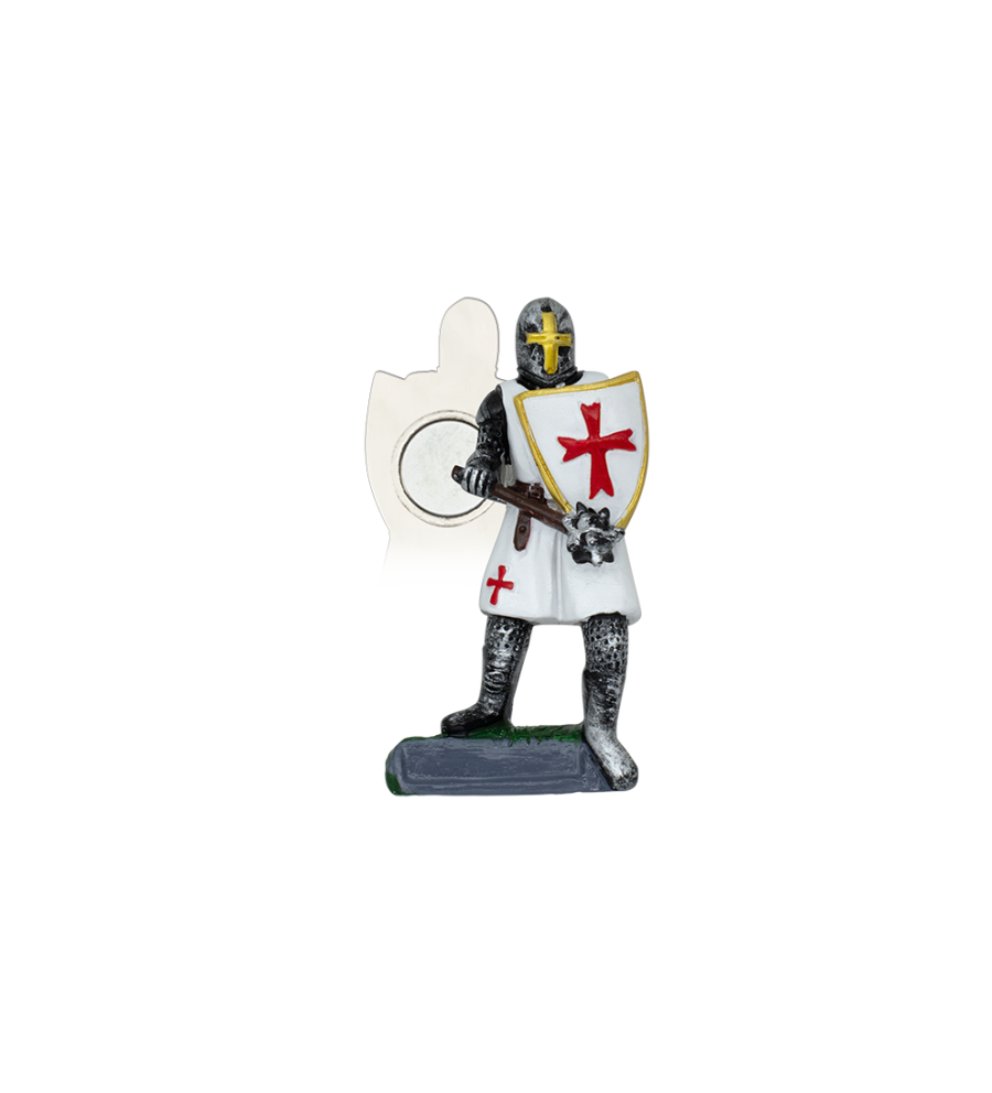Imán Resina Caballero Templario blanco