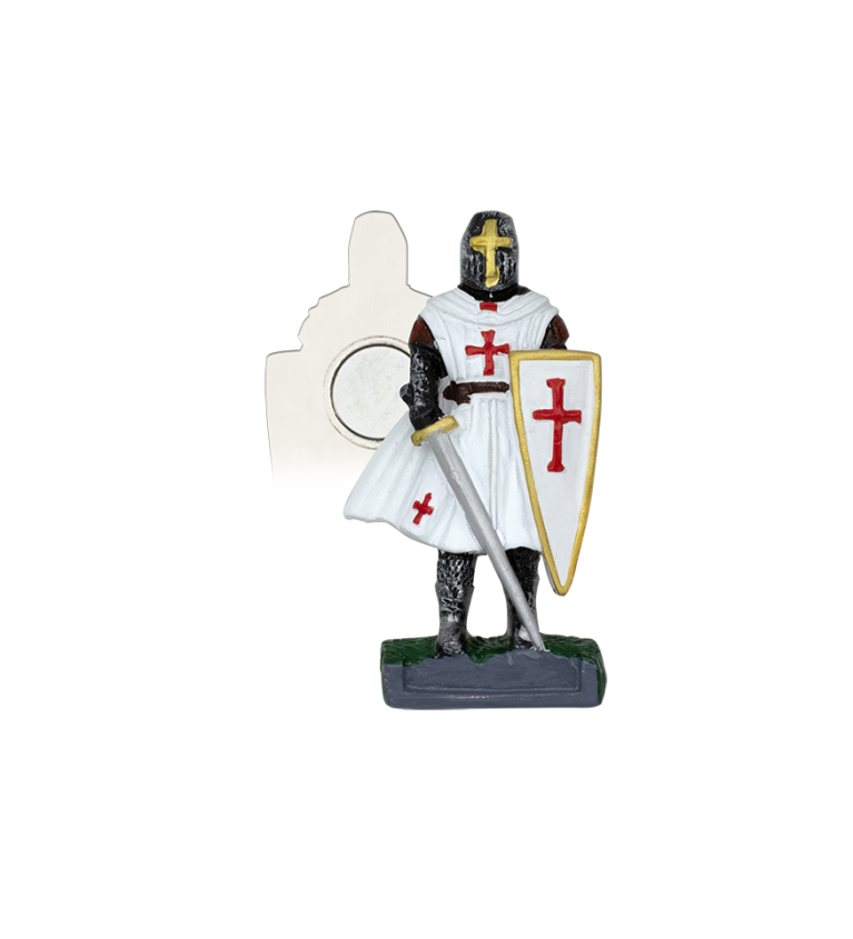 Imán Resina Caballero Templario blanco