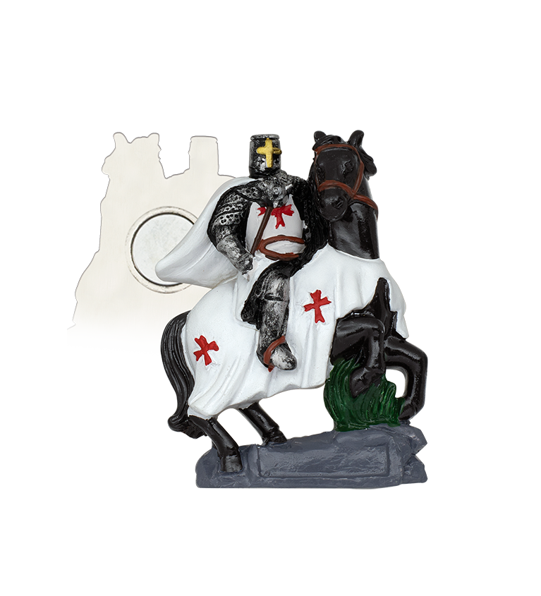 Imán Resina Caballo negro/ Templ.blanco