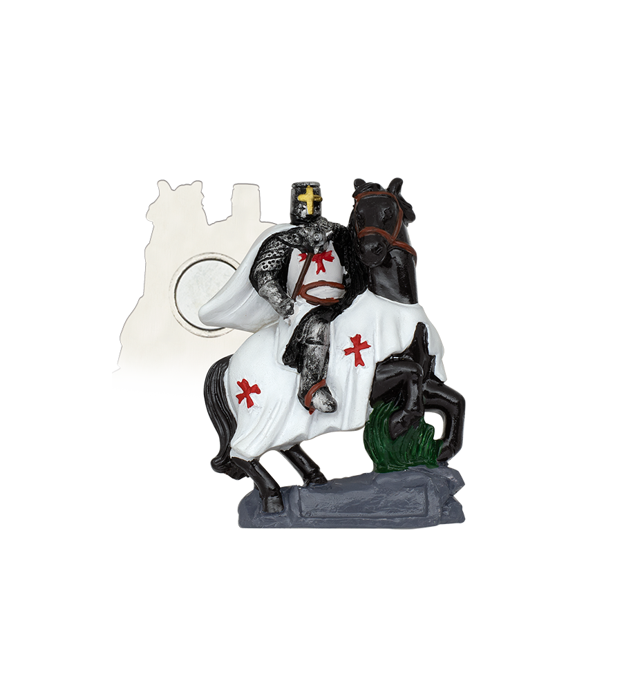 Imán Resina Caballo negro/ Templ.blanco