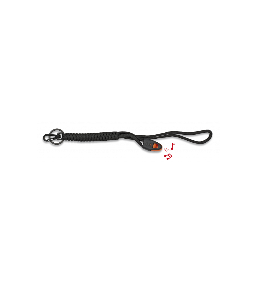 Llavero paracord con silbato Negro