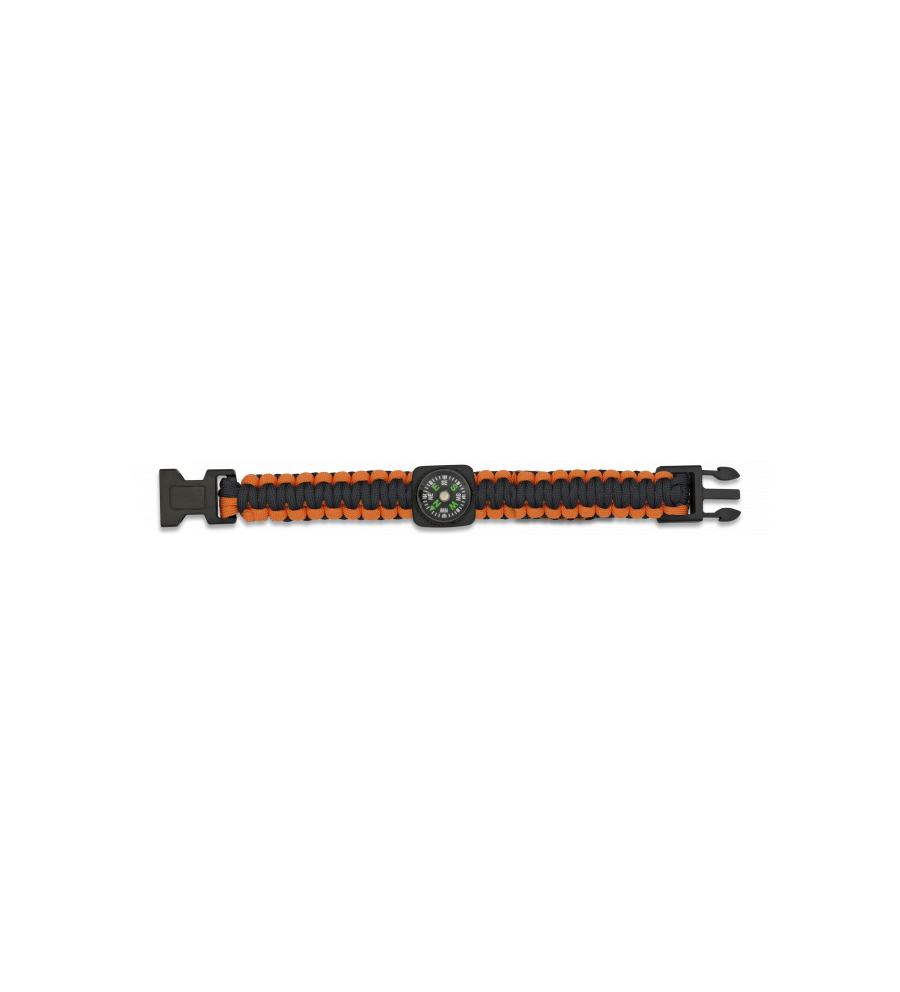 Pulsera paracord Naranja con brujula