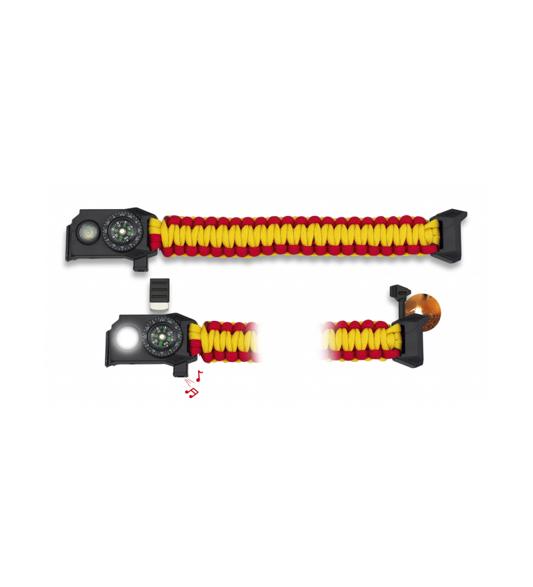 Brazalete paracord/ brujula/silbato/LED