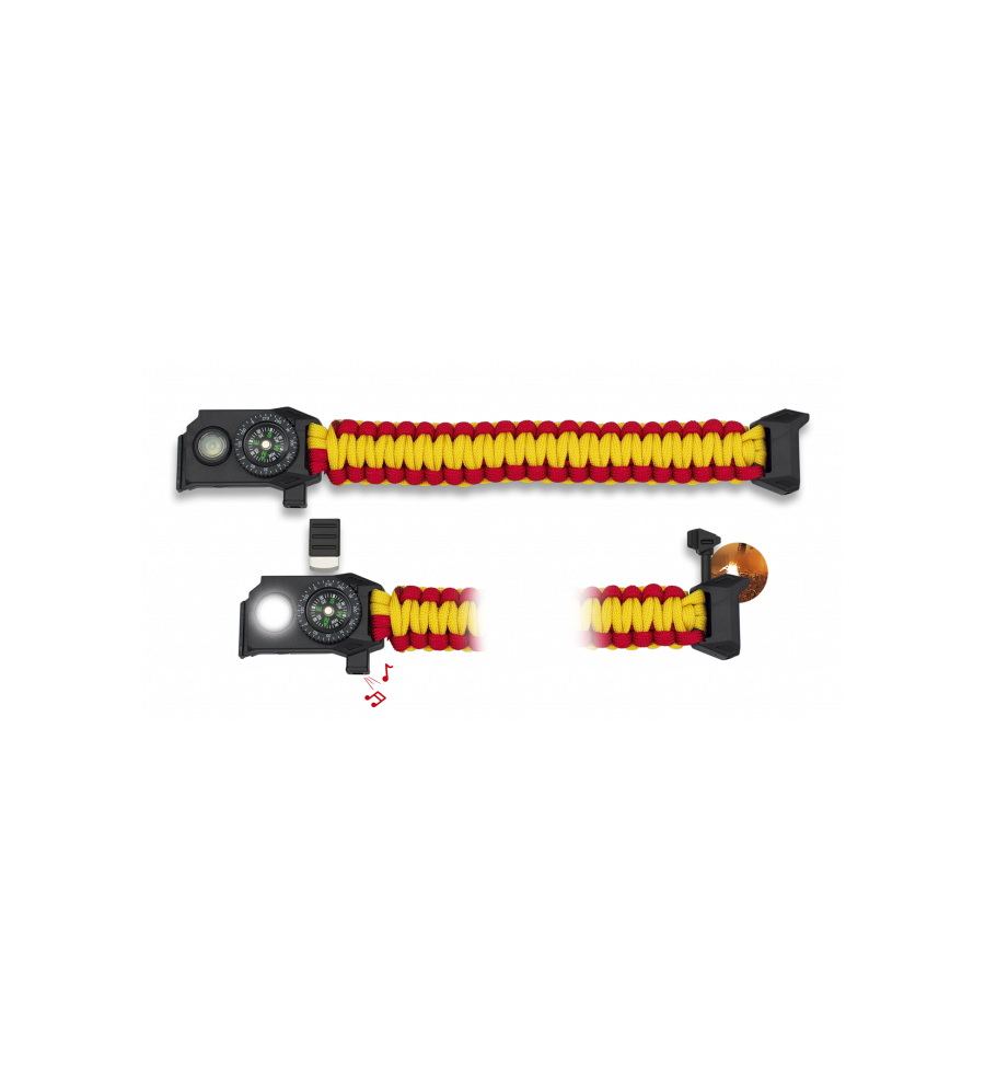 Brazalete paracord/ brujula/silbato/LED