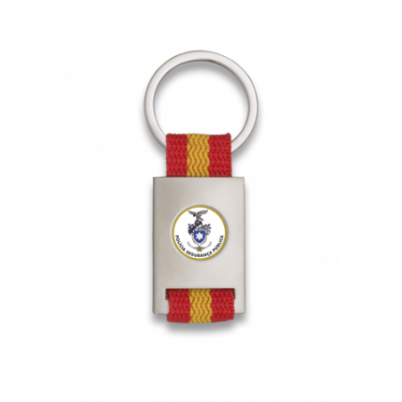 Llavero rectangulo plata + cinta bandera