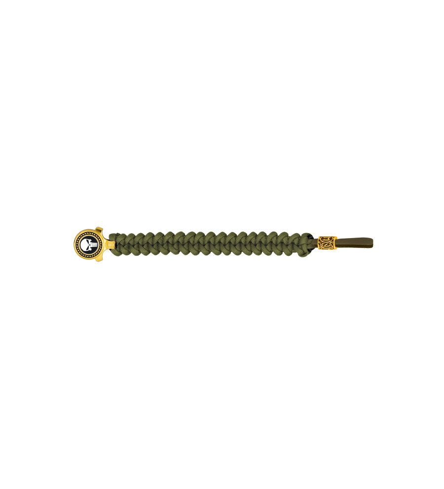 pulsera paracord Barbaric oro / verde. p