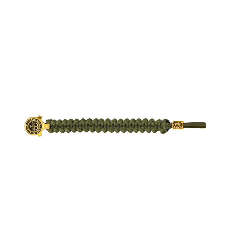 pulsera paracord Barbaric oro / verde. p