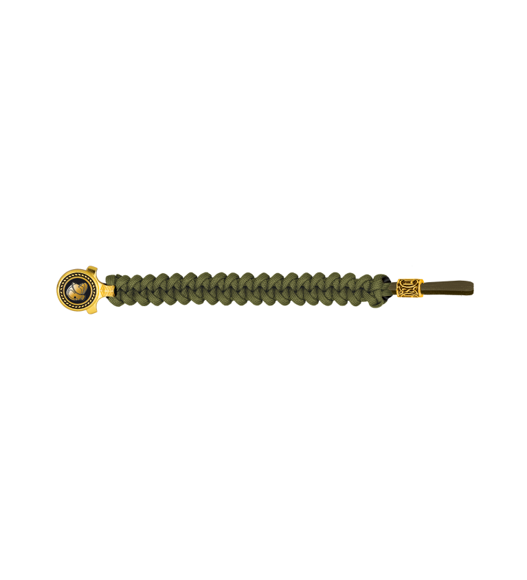 pulsera paracord Barbaric oro / verde. p