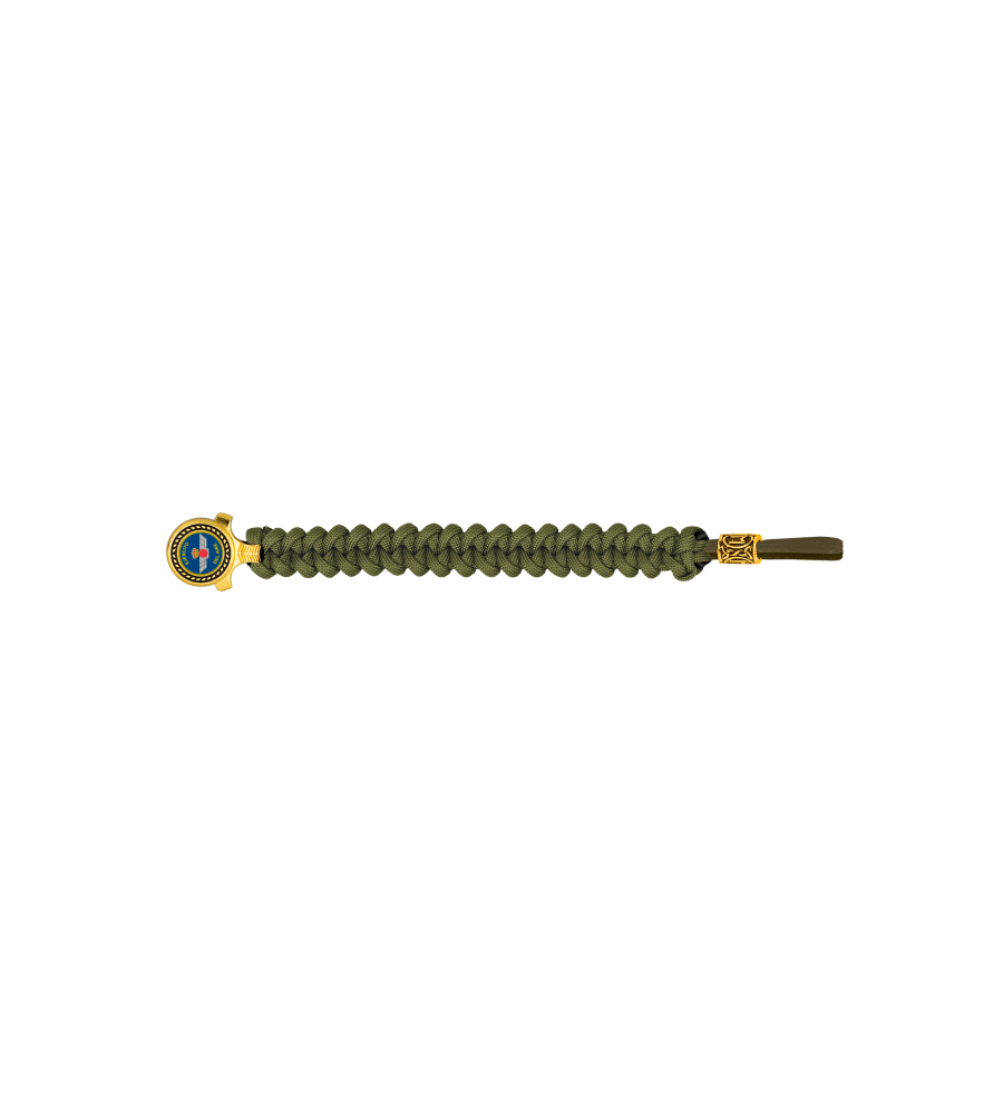 pulsera paracord Barbaric oro / verde. p
