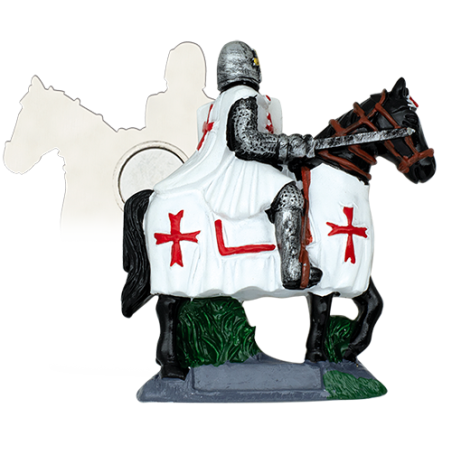Imán Resina Caballo negro/ Templ.blanco