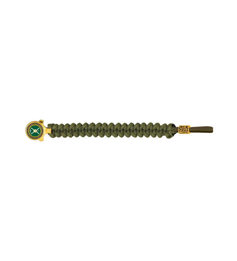 pulsera paracord Barbaric oro / verde. p