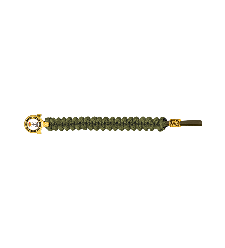 pulsera paracord Barbaric oro / verde. p