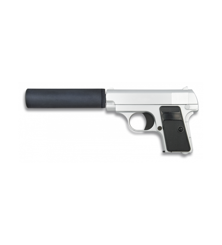Pistola AIRSOFT.Metal.Plata.