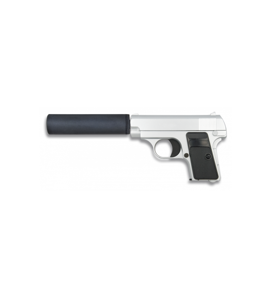 Pistola AIRSOFT.Metal.Plata.