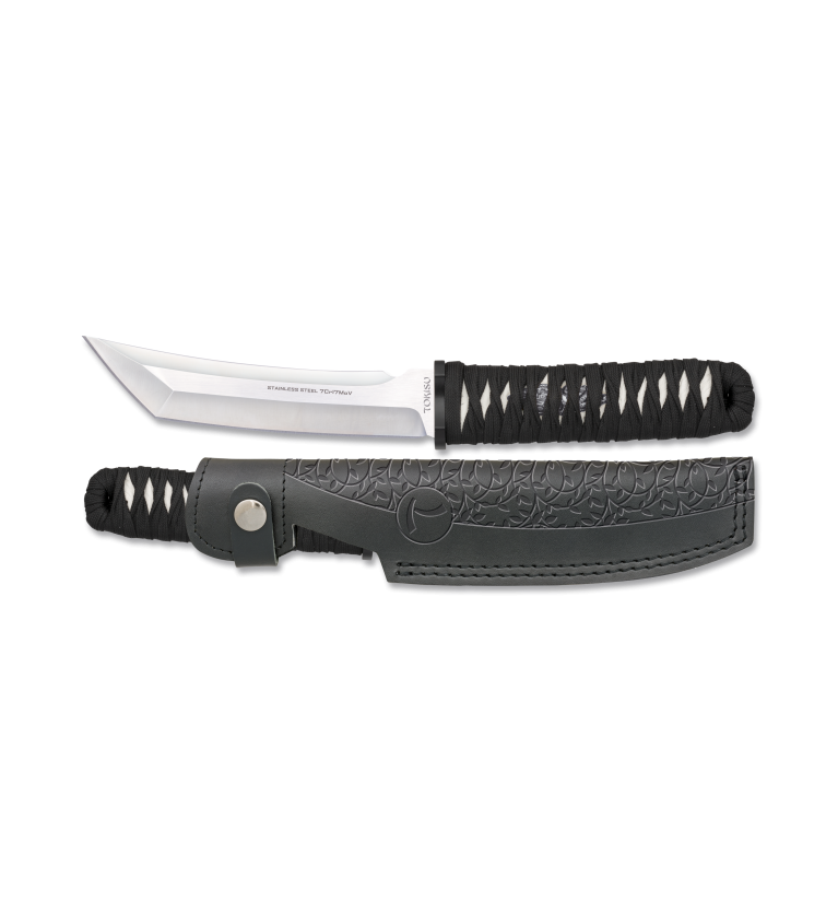 cuchillo TOKISU con funda de piel. 15.3