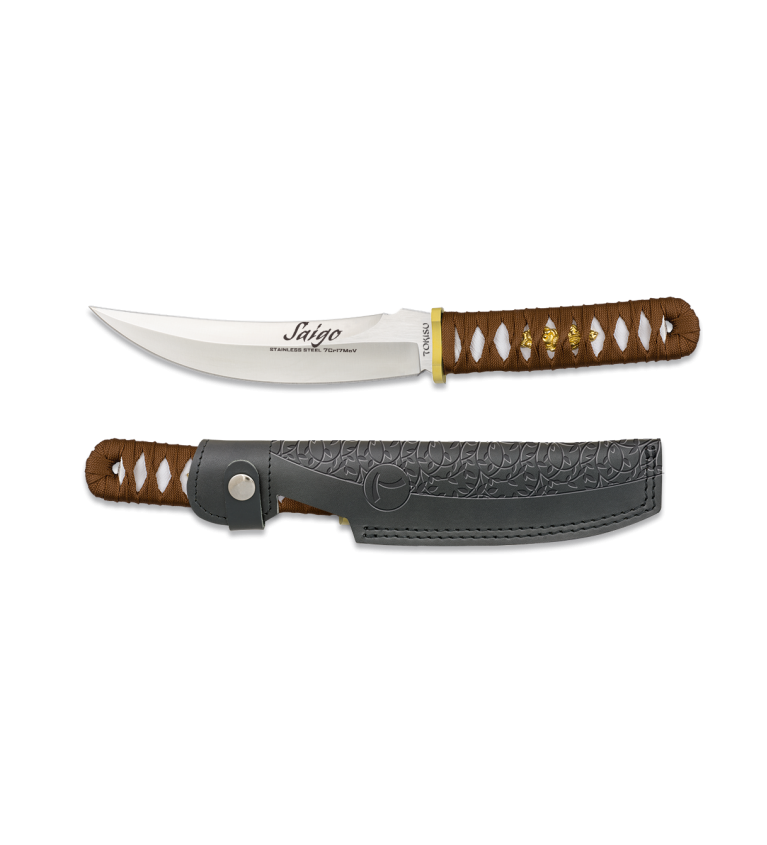 cuchillo Tokisu funda piel CNC encordado