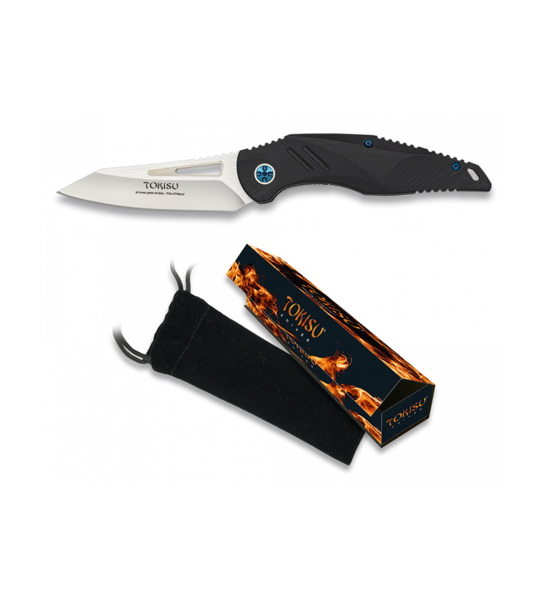 navaja TOKISU G10. Hoja CNC. 8.8 cm