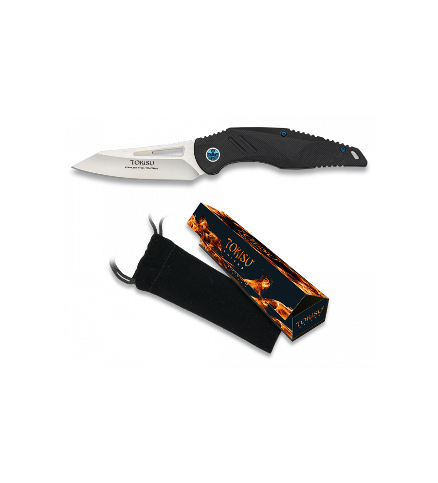 navaja TOKISU G10. Hoja CNC. 8.8 cm
