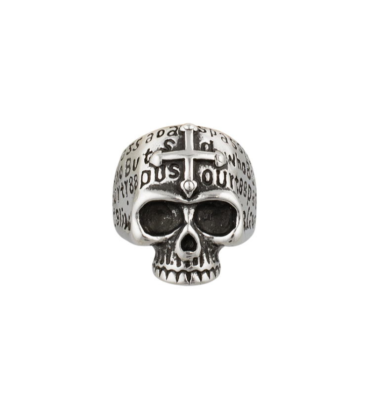 Anillo calavera-cruz Talla:19 ø