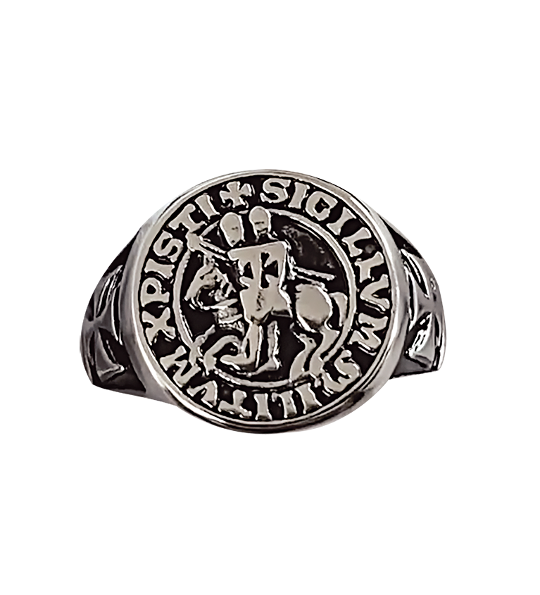 Anillo acero sello Templario Talla:24 ø