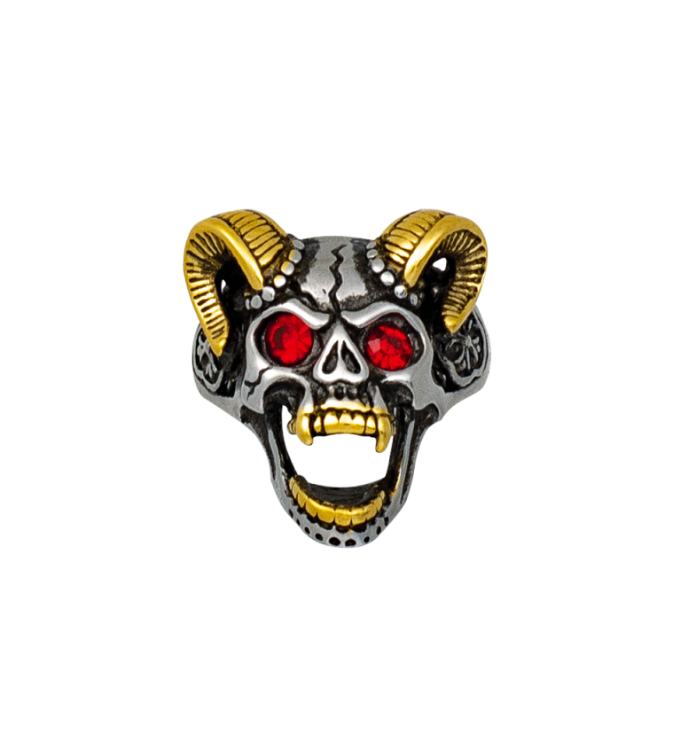Anillo Calavera cuernos Talla:24 ø