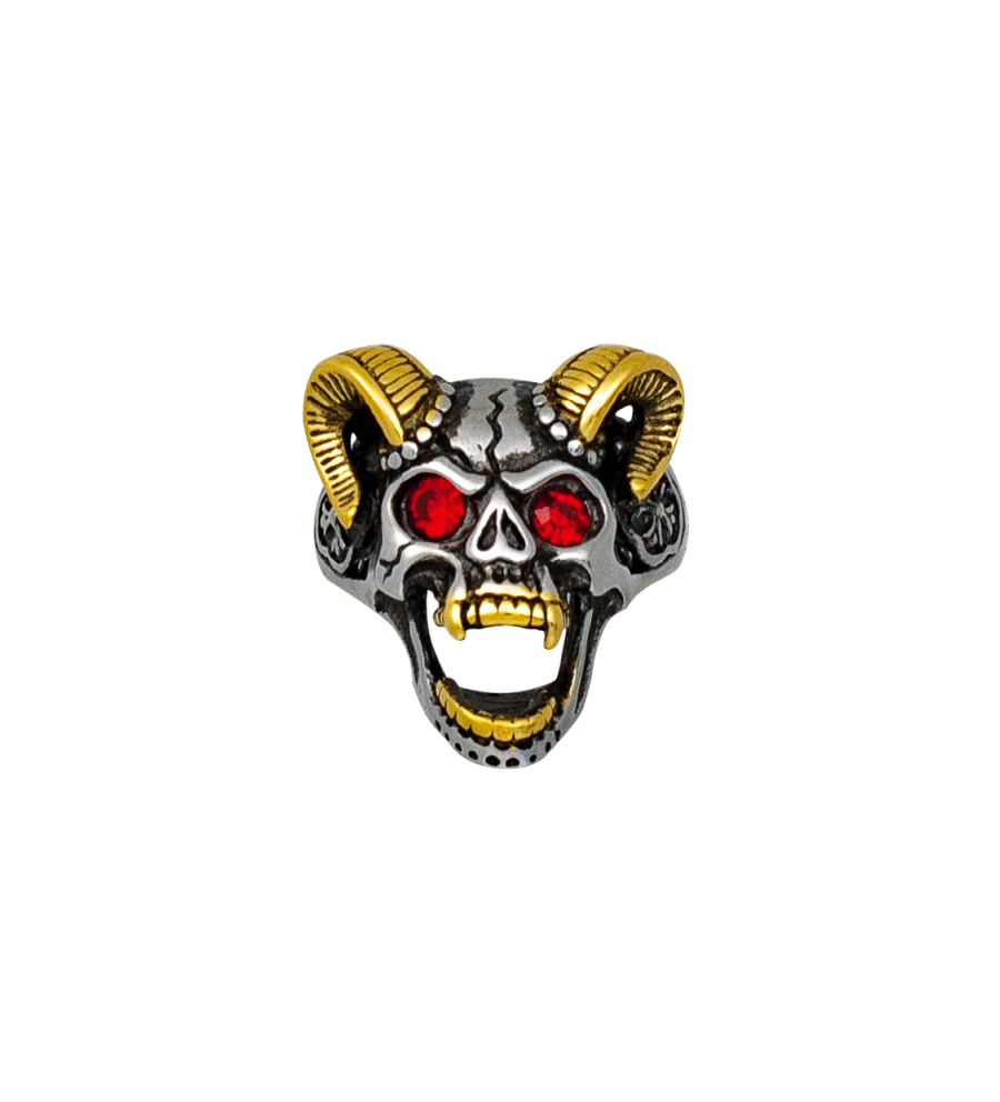 Anillo Calavera cuernos Talla:23 ø