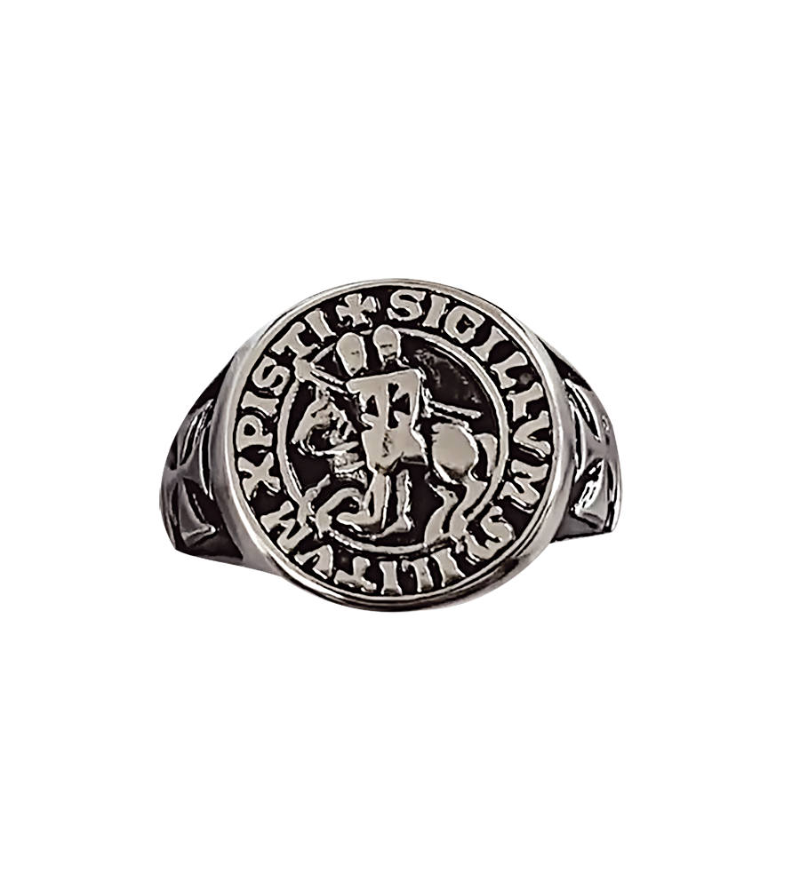 Anillo acero sello Templario Talla:23 ø