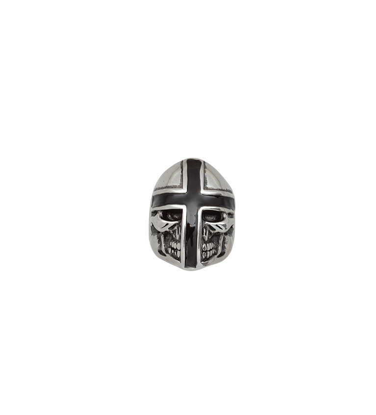 Anillo Calavera cruz acero Talla: 24  ø
