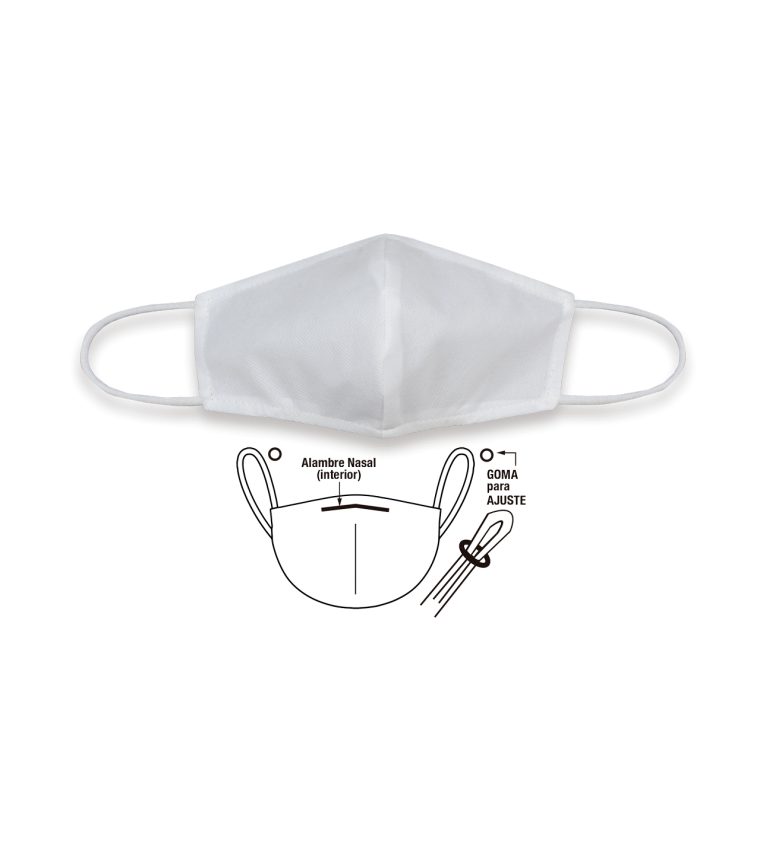 Cubre-Mascarilla TNT Blanca. ADULTO G
