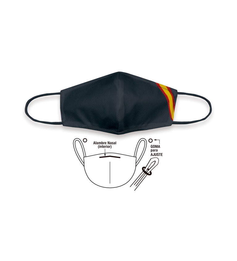 CubreMascarillaTNT Bandera España negra.