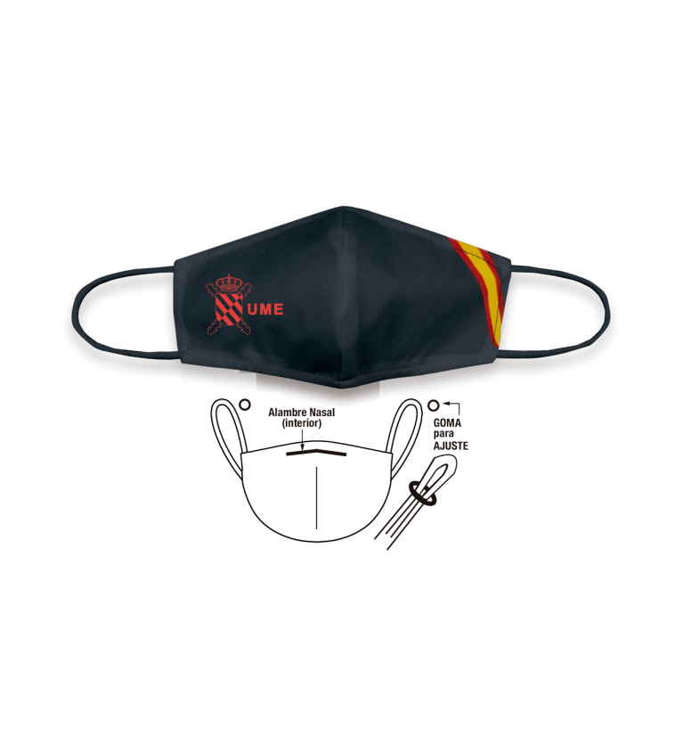 CubreMascarilla TNT UME negra. Adulto g