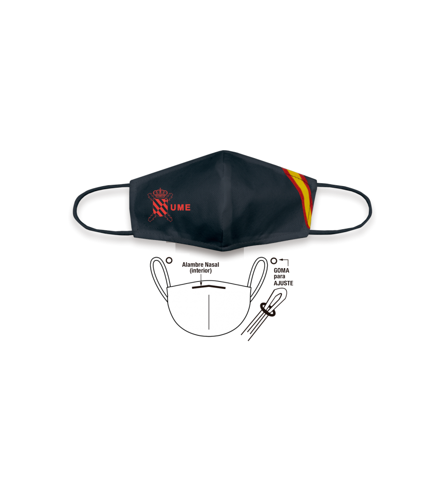 CubreMascarilla TNT UME negra. Adulto g
