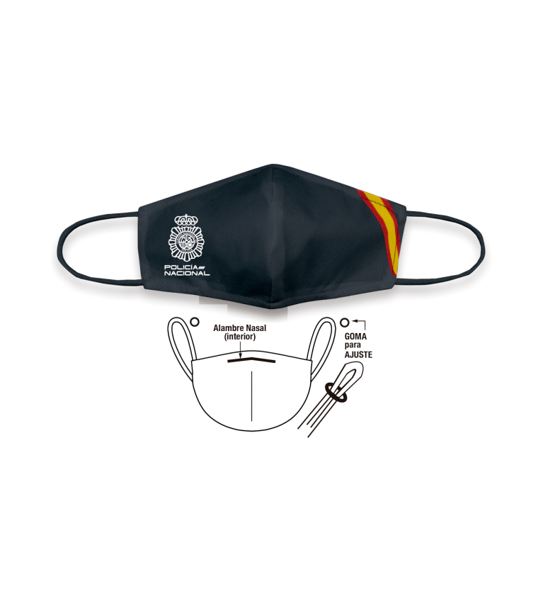 Cubremascarilla TNT Poli Nacional Negra