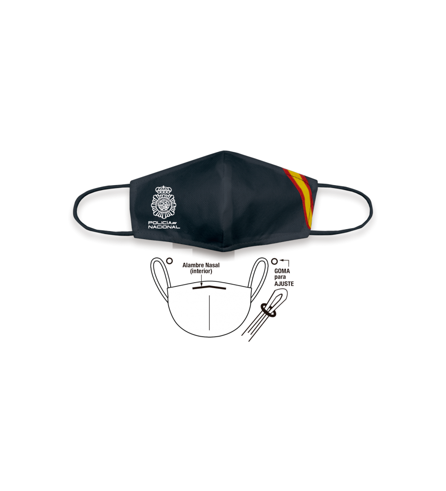 Cubremascarilla TNT Poli Nacional Negra